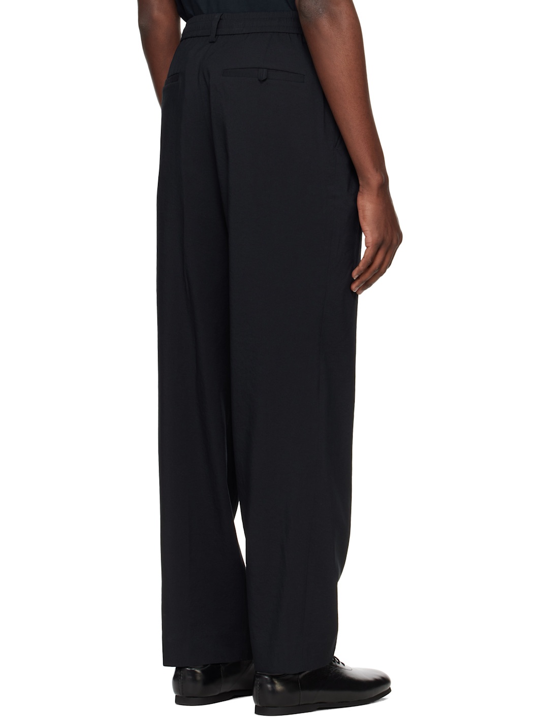 Black Terry Banding Trousers - 3
