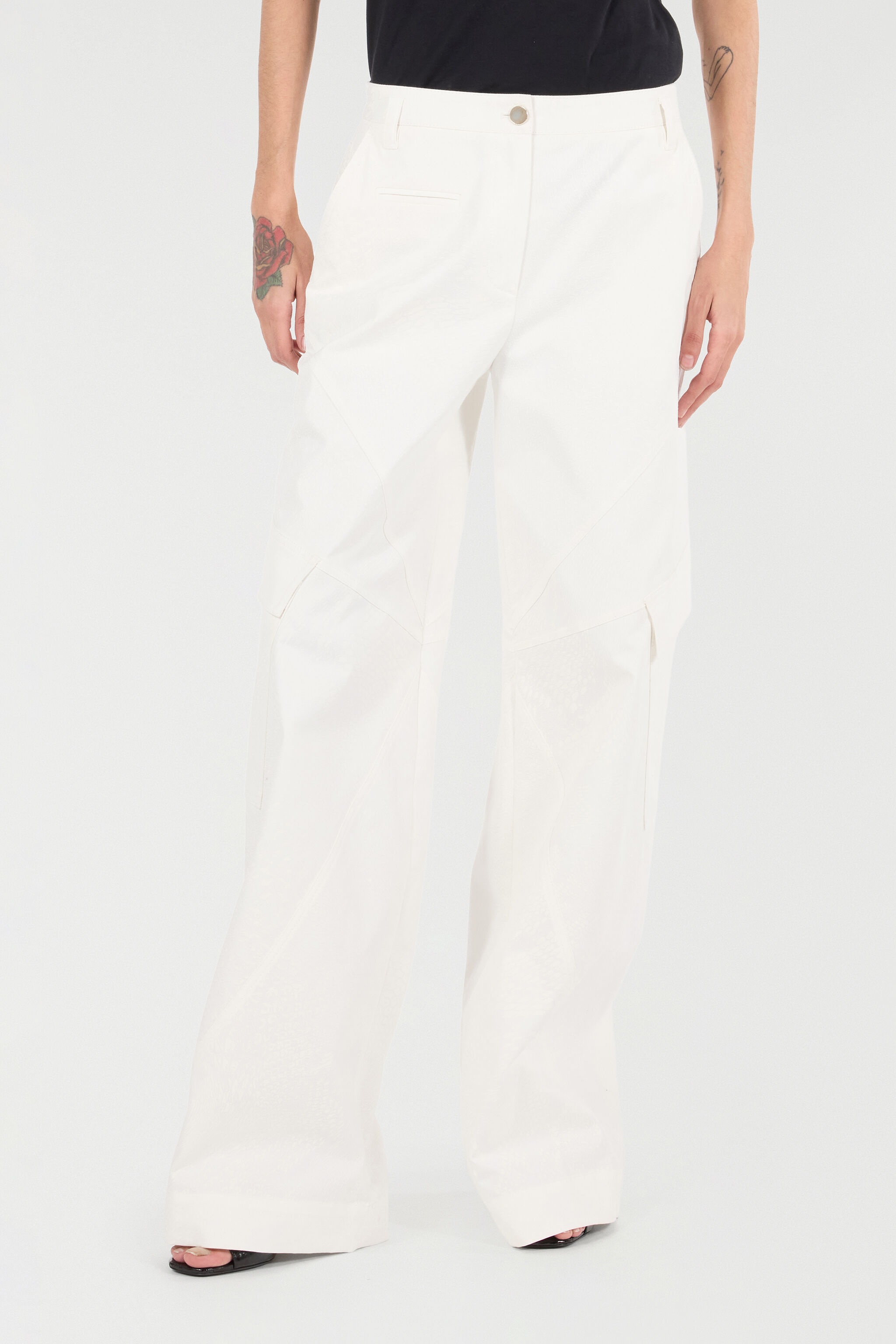 Stretch Cotton Pants With Python Print - 3