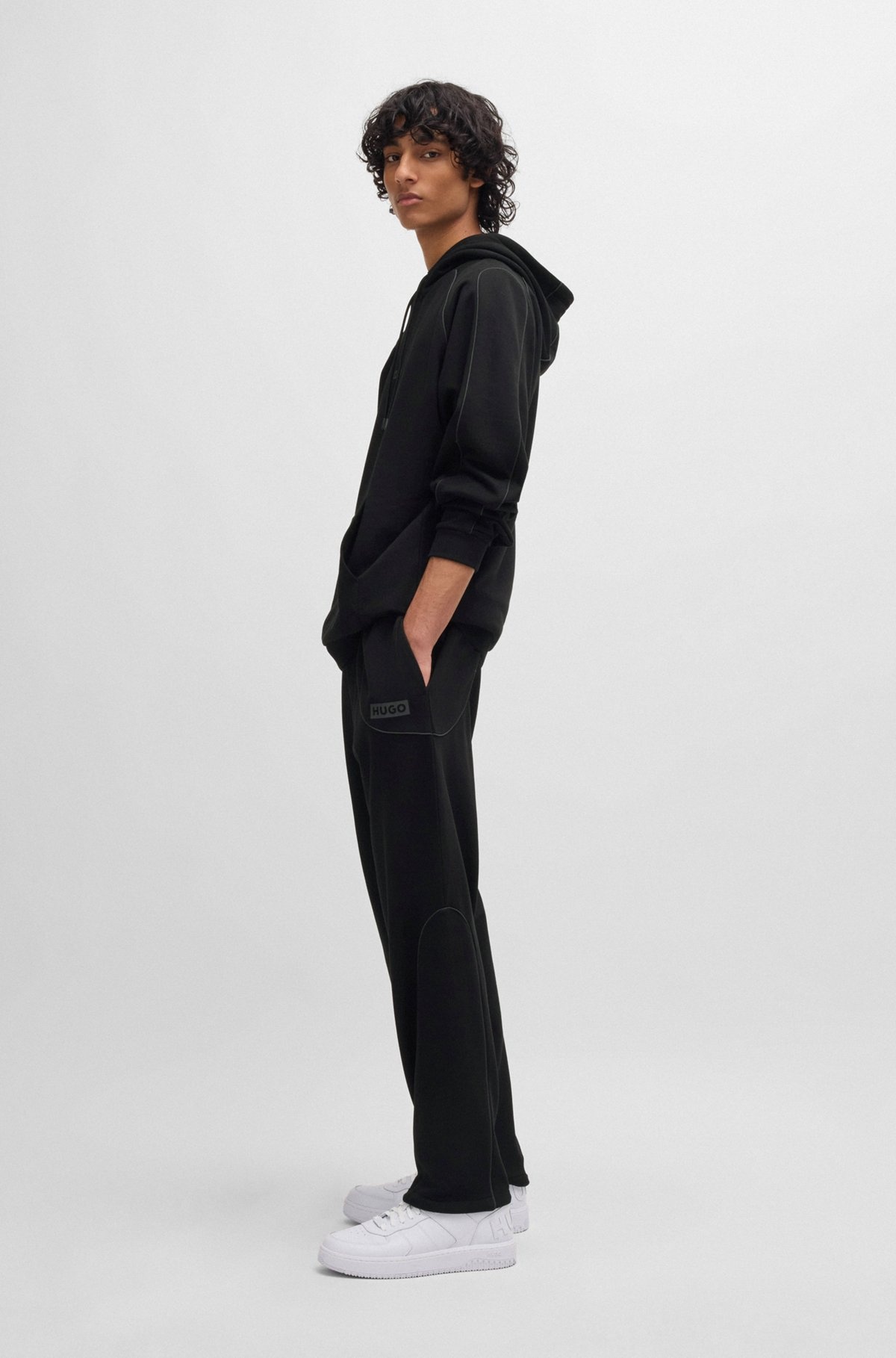 COTTON-TERRY TRACKSUIT BOTTOMS WITH DECORATIVE REFLECTIVE TRIMS - 4