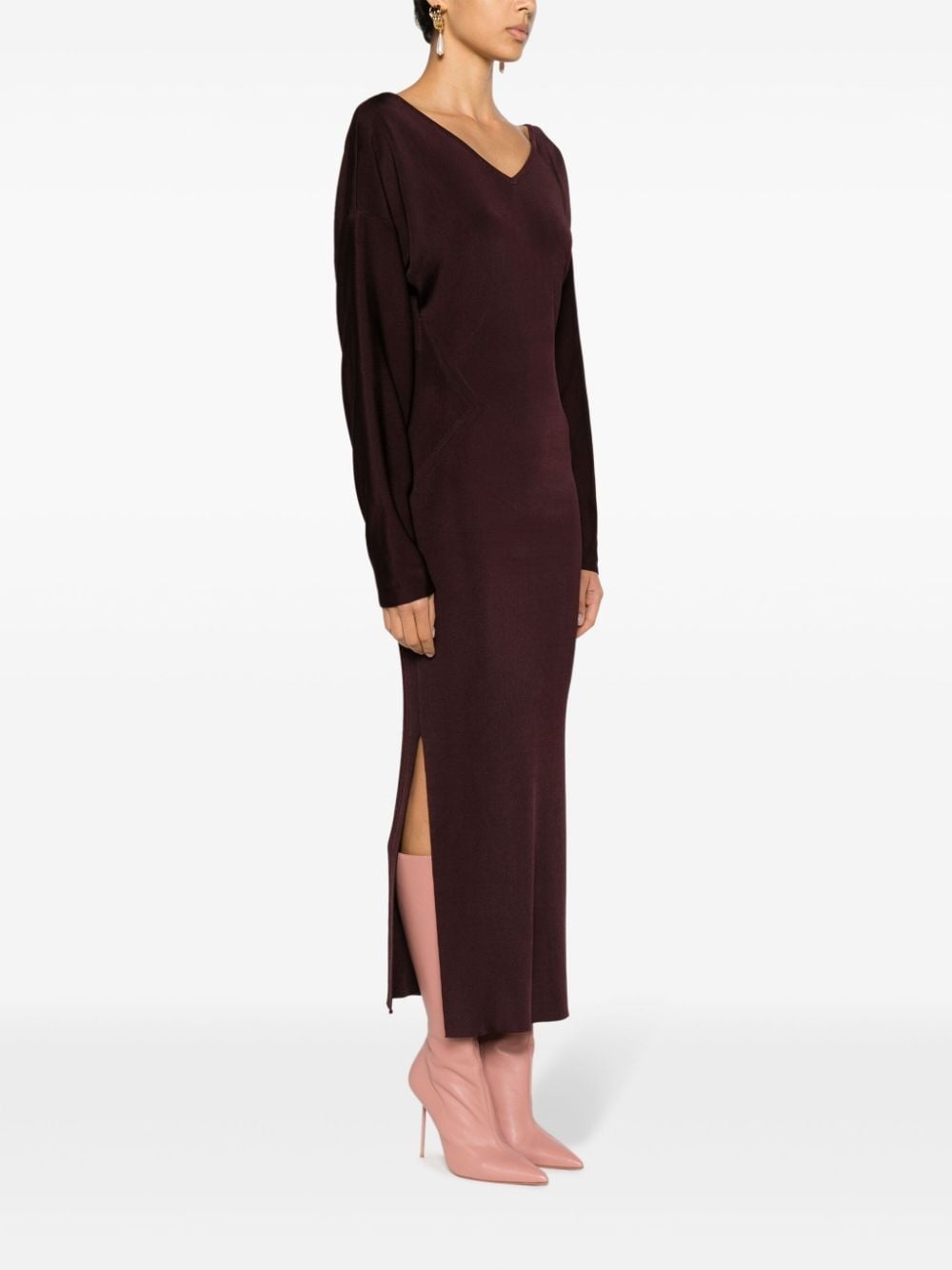 V-neck midi dress - 3