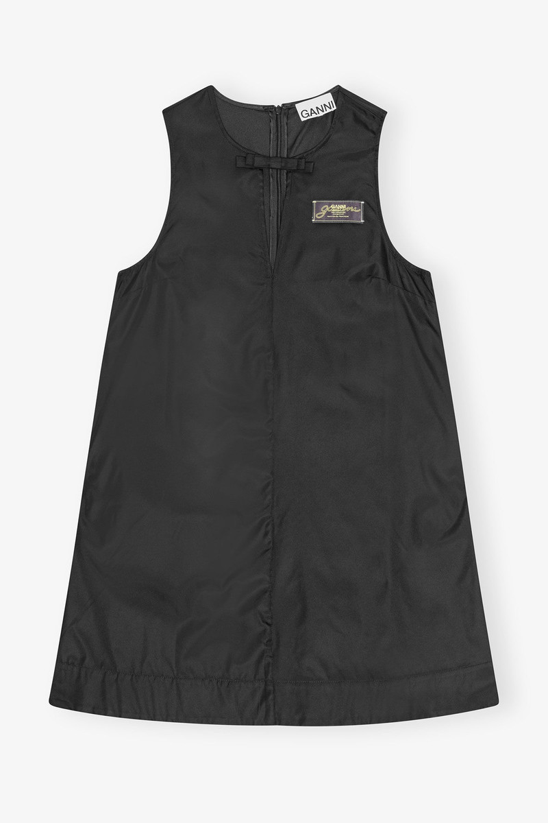 BLACK DUCHESSE NYLON MINI DRESS 1