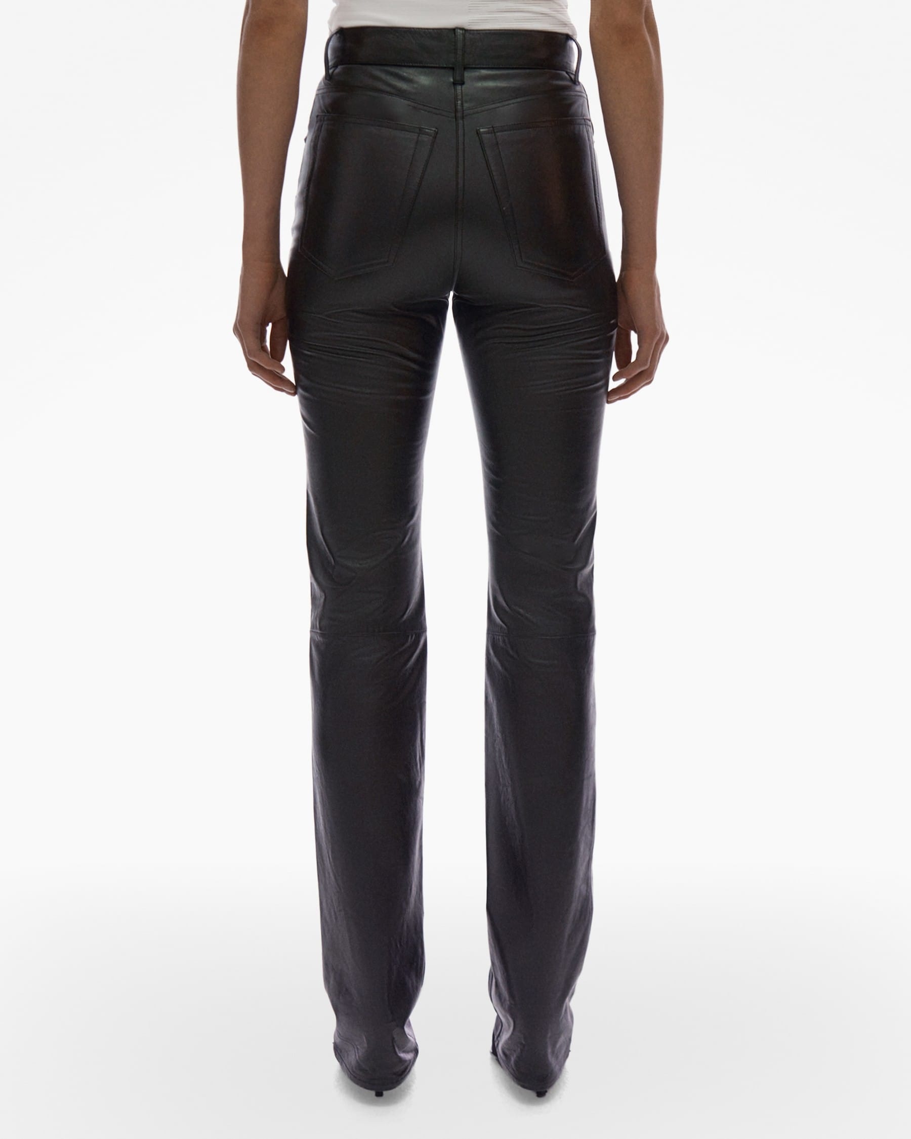 LEATHER 5-POCKET PANT - 4