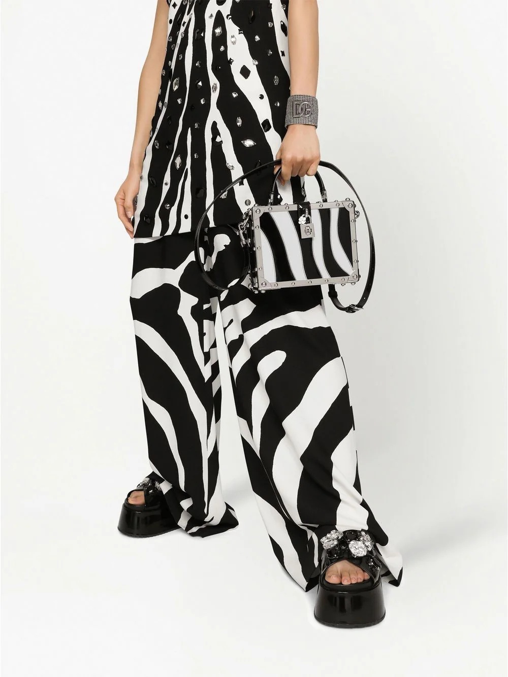 zebra-print dolce box bag - 2