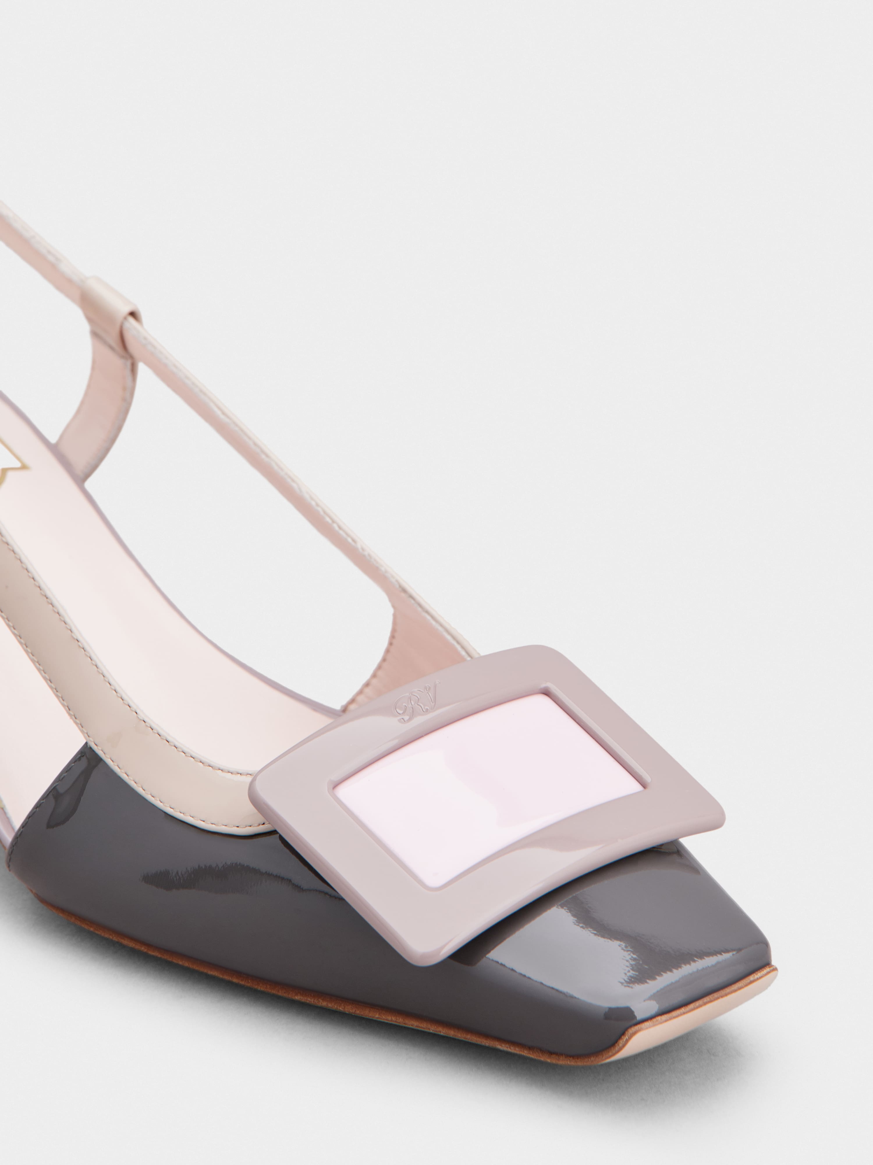 Belle Vivier Covered Buckle Slingback Pumps in Patent Leather - 3