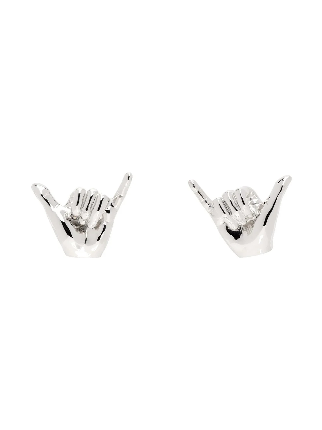 Silver Mini Shaka Earrings - 1