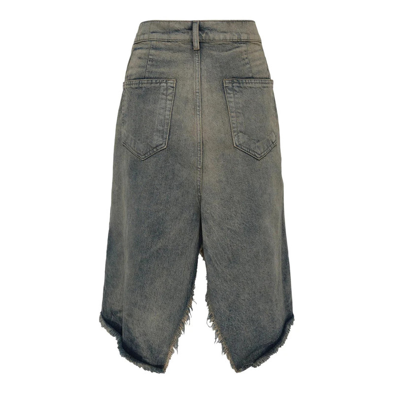 Rick Owens Slivered Skirt 14oz Hustler Slub Denim outlook