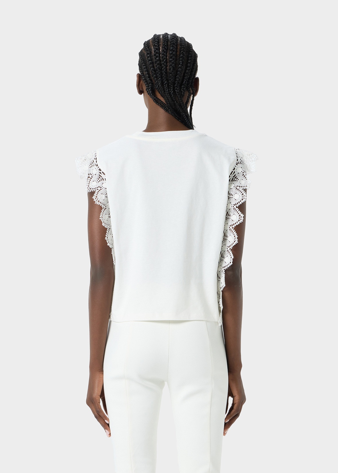 T-SHIRT WITH LACE DETAILS - 4
