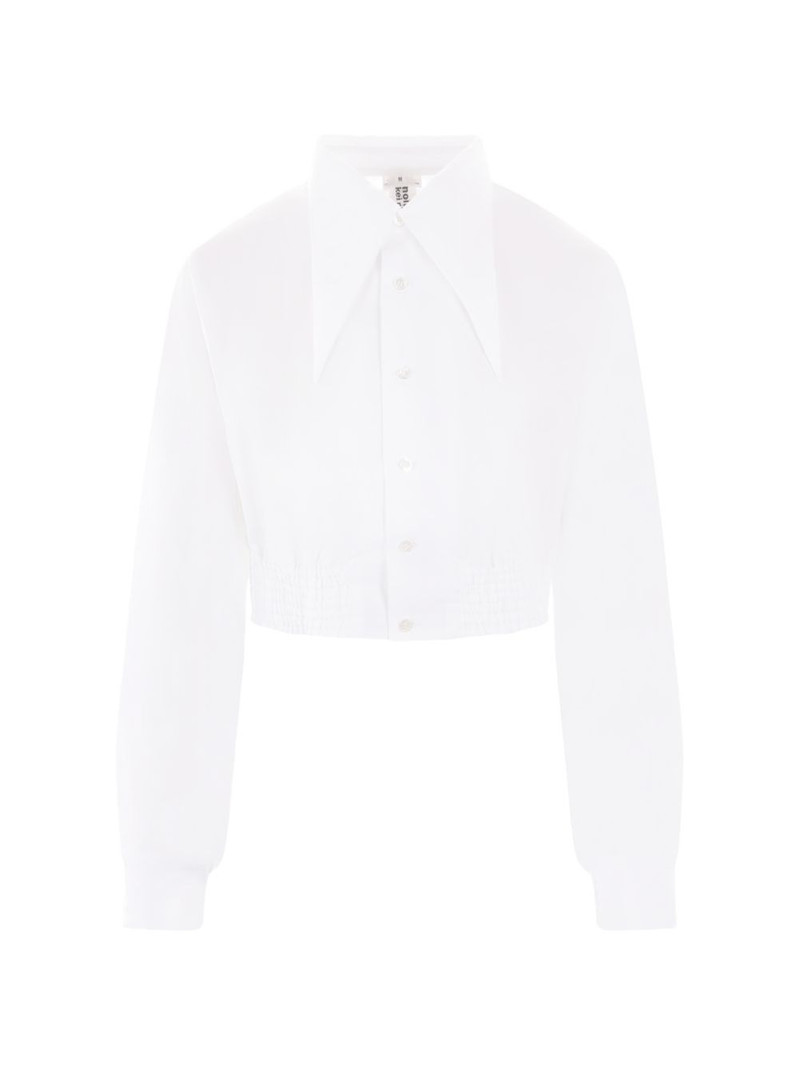 oversize collar elastic shirt 1