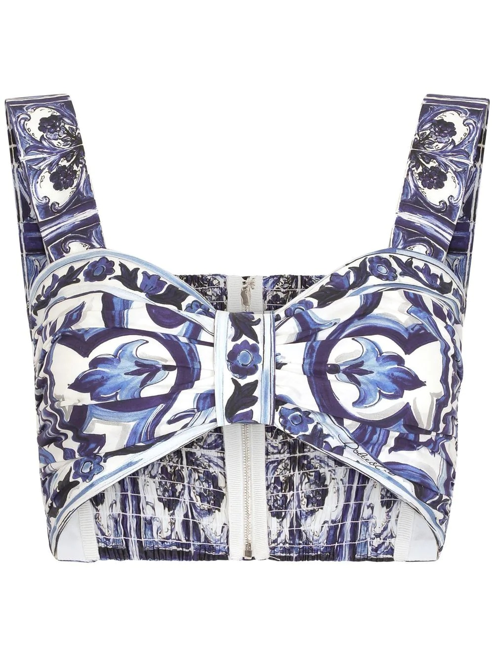 Majolica-print cropped top - 1