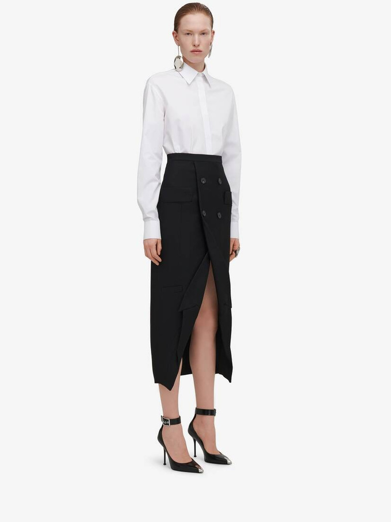 Women's Upside-down Slashed Skirt in Black 3