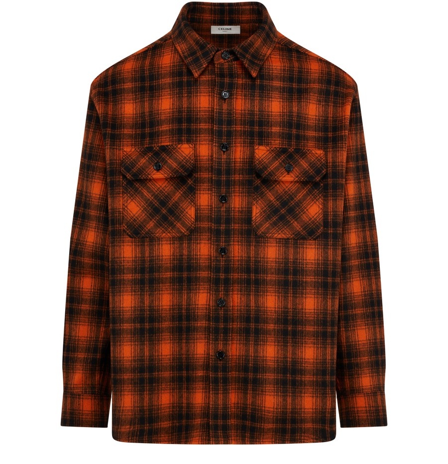 CELINE Loose Shirt In Checked Wool | 24s | REVERSIBLE CELINE Loose Shirt In Checked Wool | 24s | REVERSIBLE