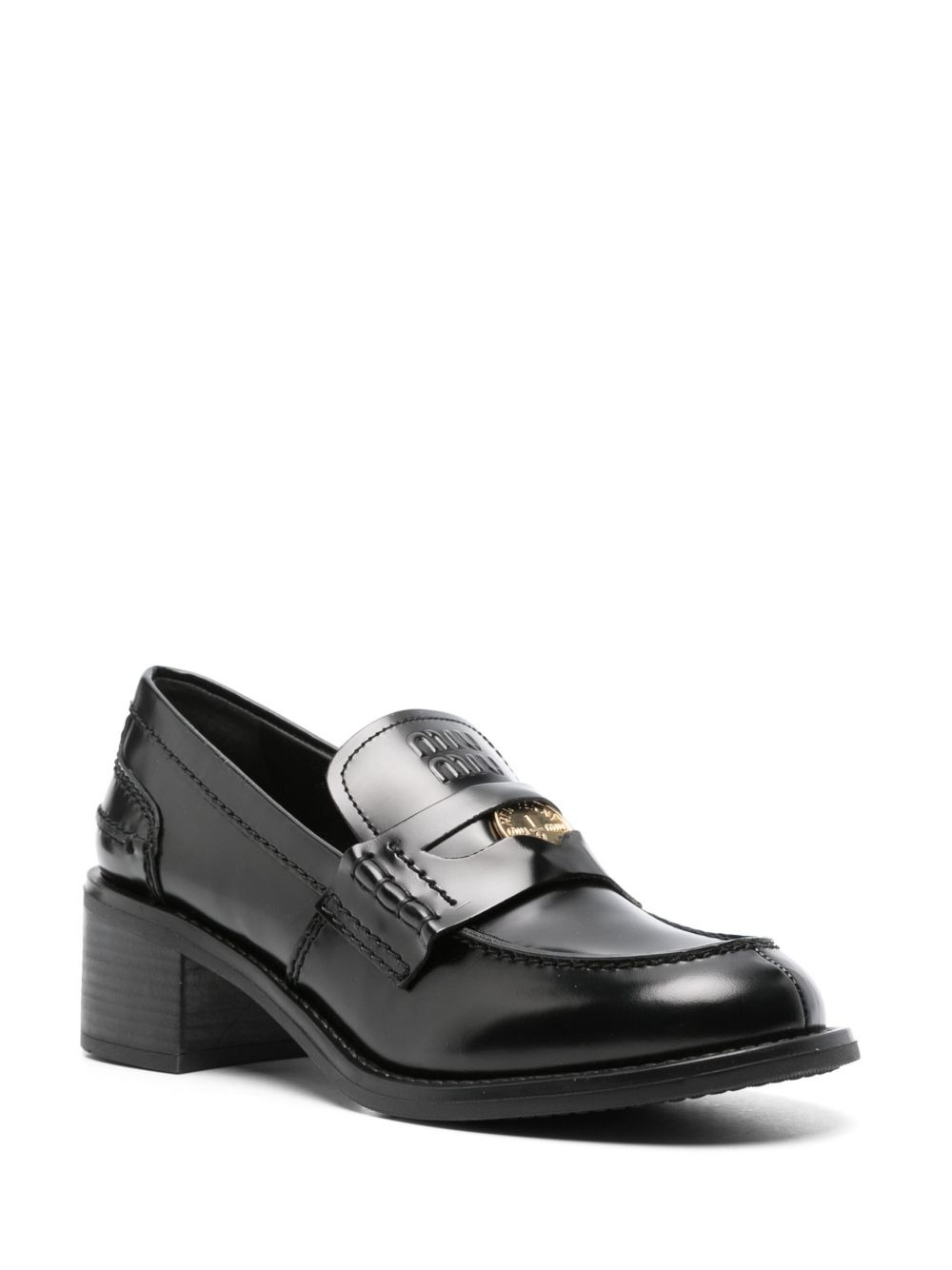 brushed leather penny loafers - 2