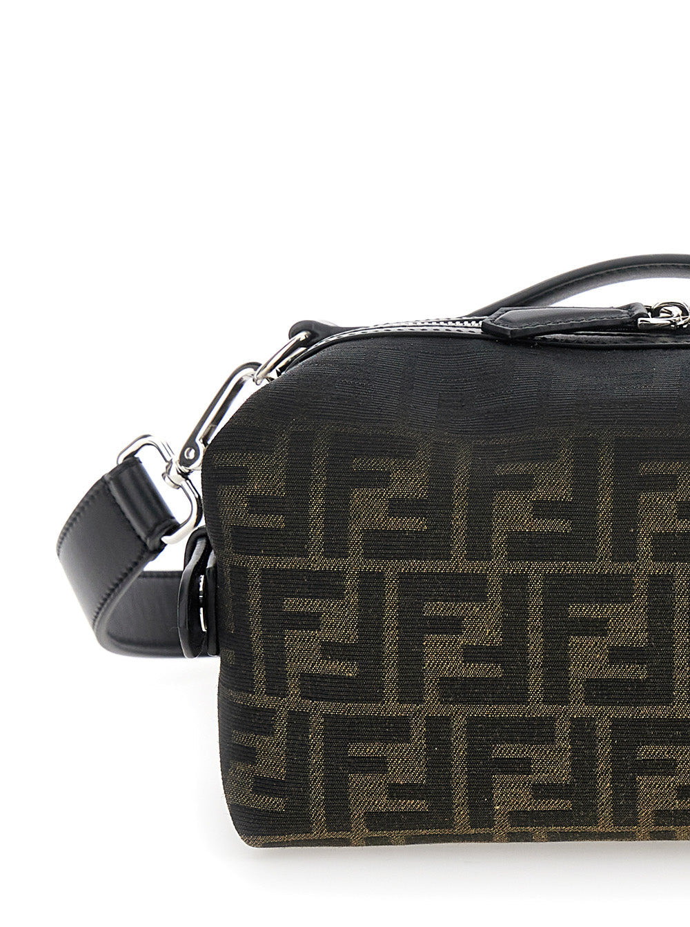 Fendi Men 'Siesta' Brown Small Handbag With Removable Shoulder Strap And All-Over Ff Motif In Leathe - 5
