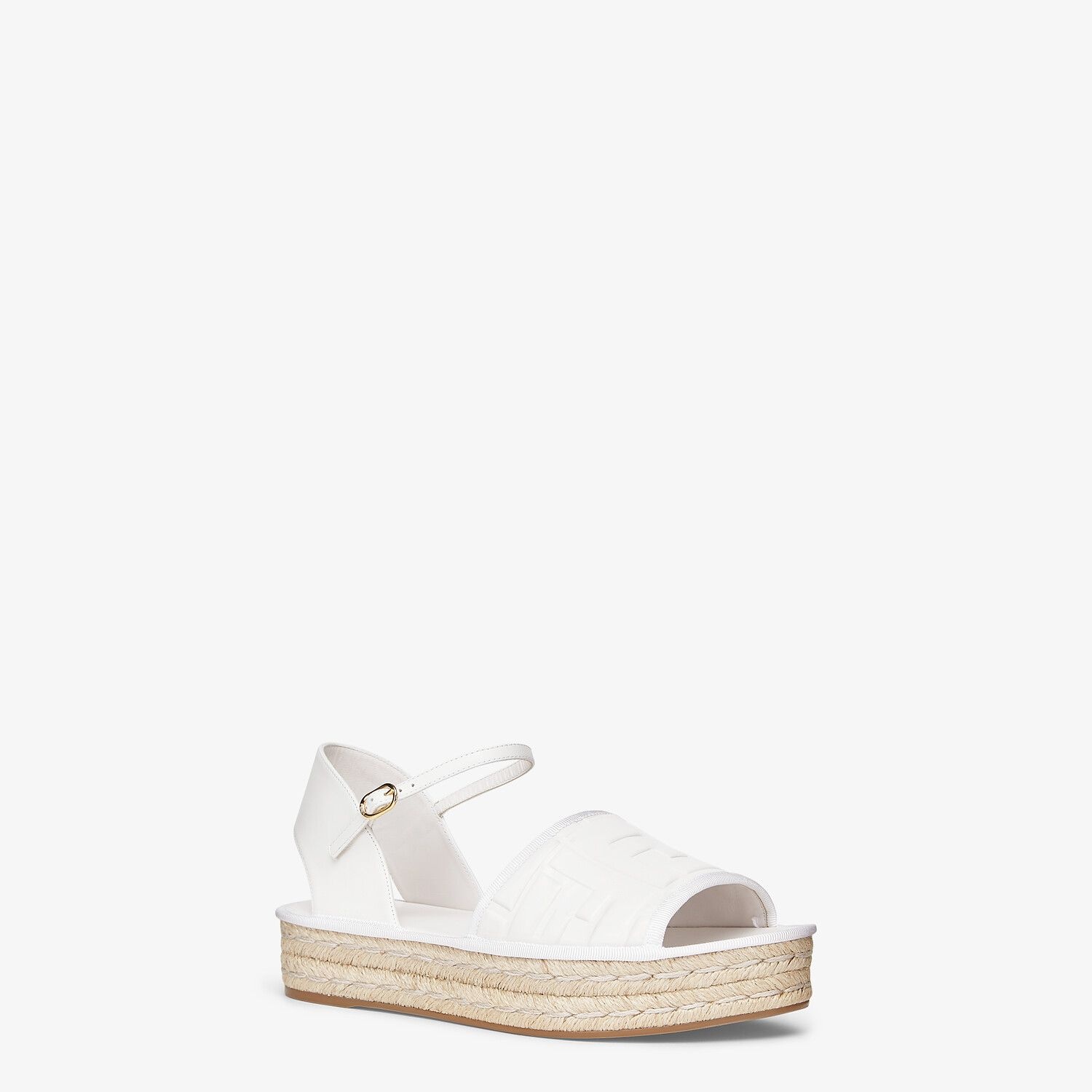 White leather flatform espadrilles - 2