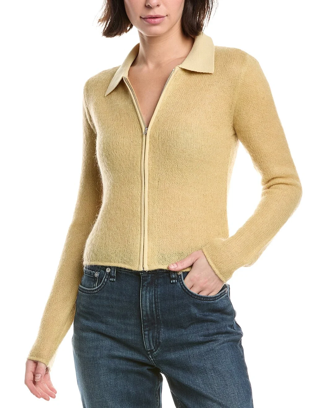 rag & bone Leva Zip Wool & Mohair-Blend Polo Sweater - 1