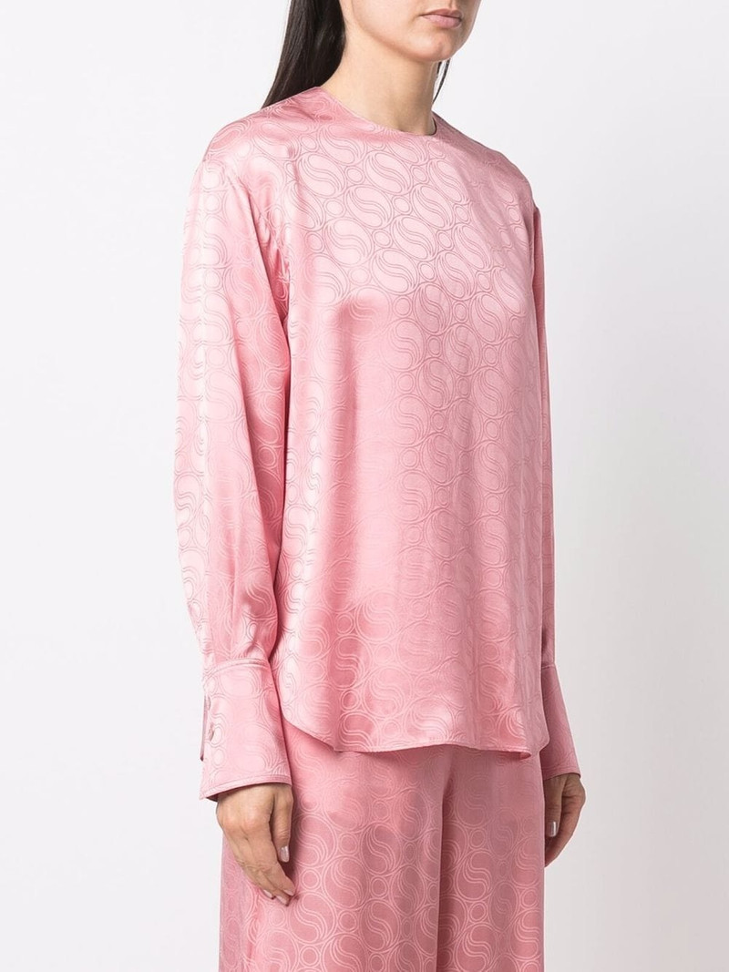 geometric pattern long-sleeved blouse 3