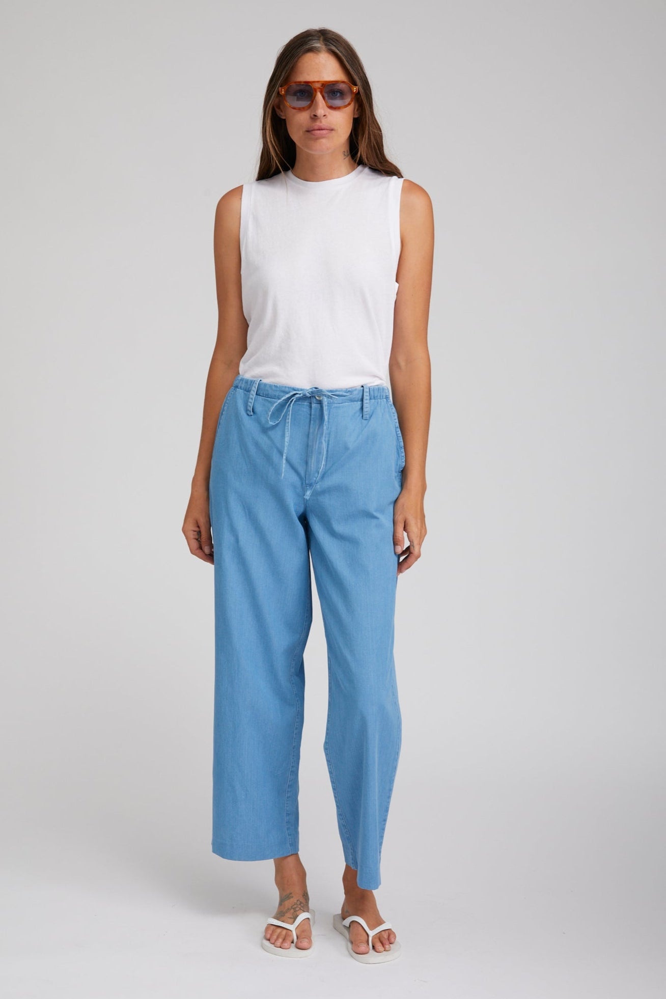 DANIELLE CHAMBRAY AMALFI PANTS - 4