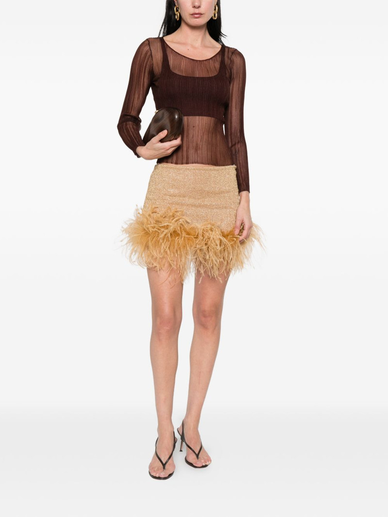 Oséree feather-trim mini skirt outlook