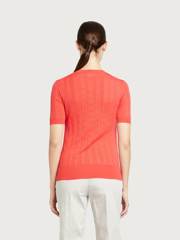 SHORT SLEEVED KNITTED TOP - 3