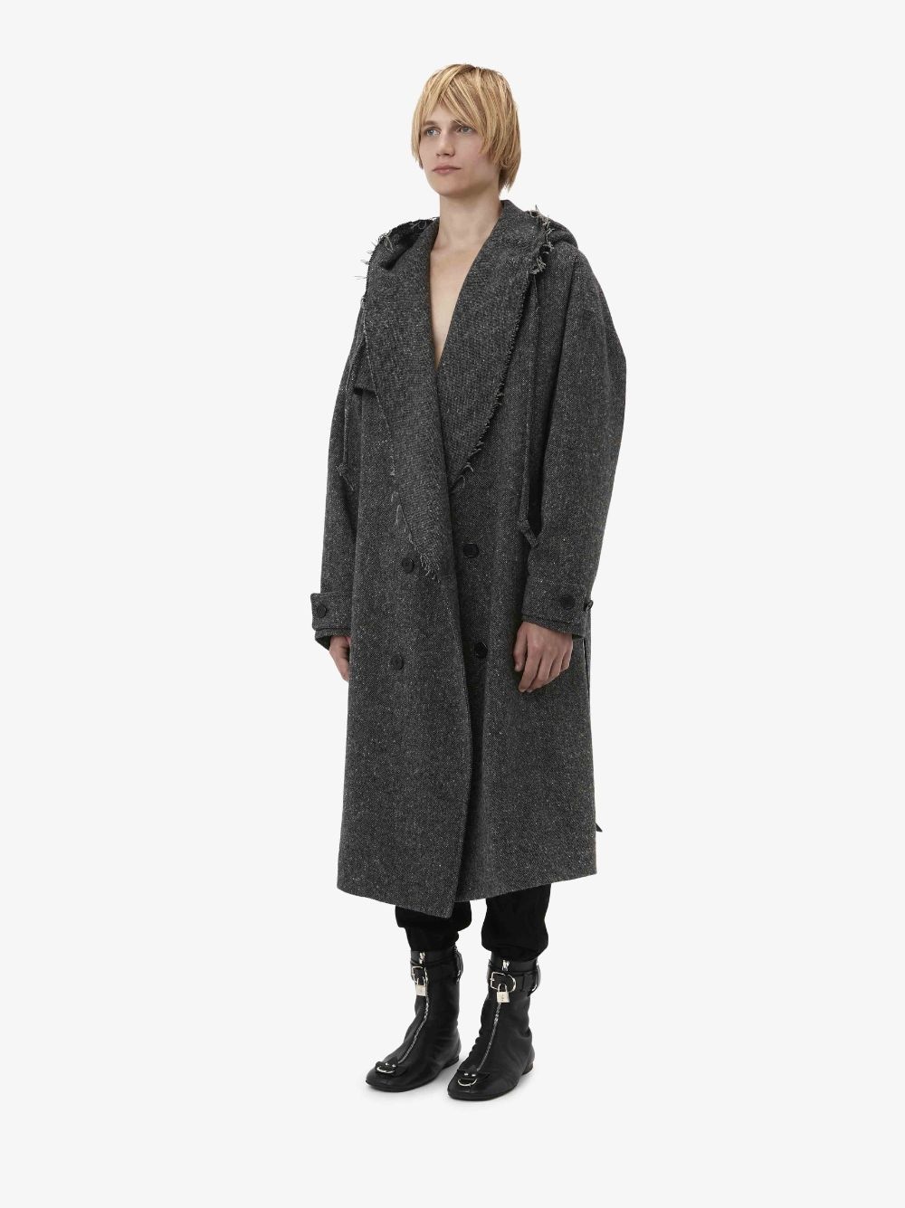 HOODED TRENCH COAT - 4