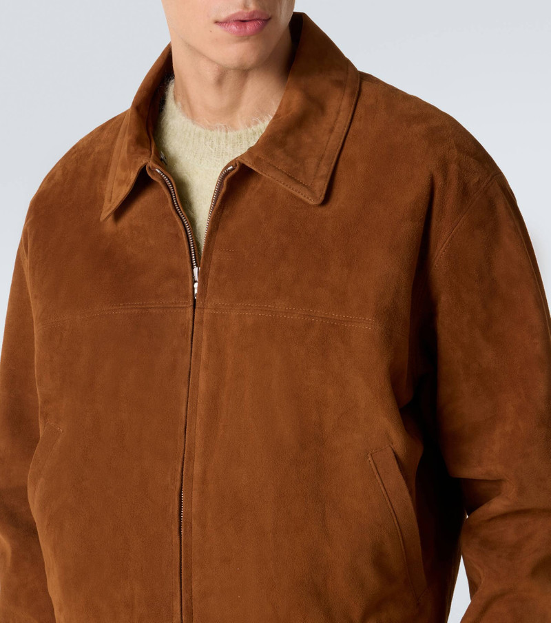 Shearling-trimmed suede aviator jacket 6
