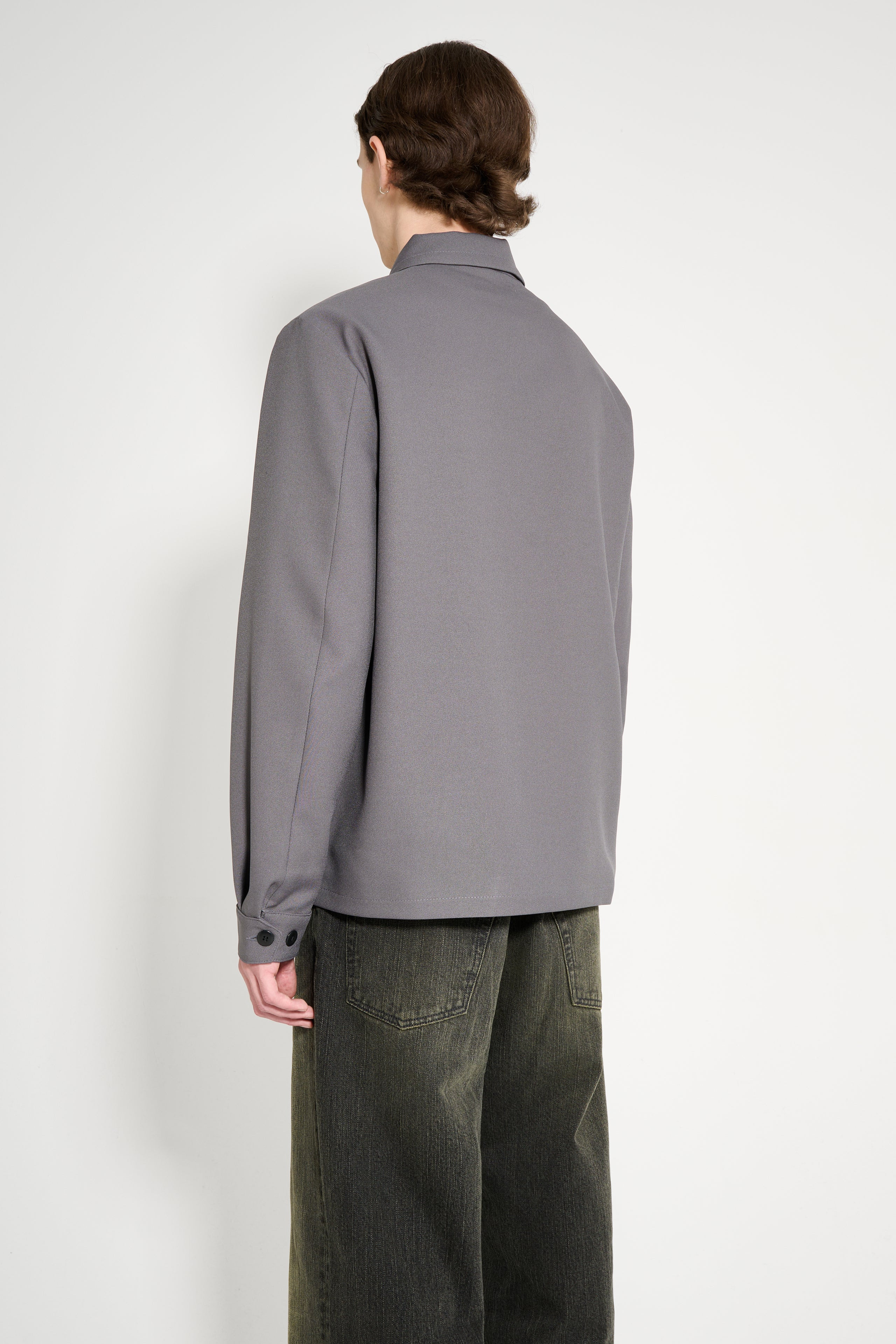 RANDOM IDENTITIES TWILL LONG JACKET GREY - 4