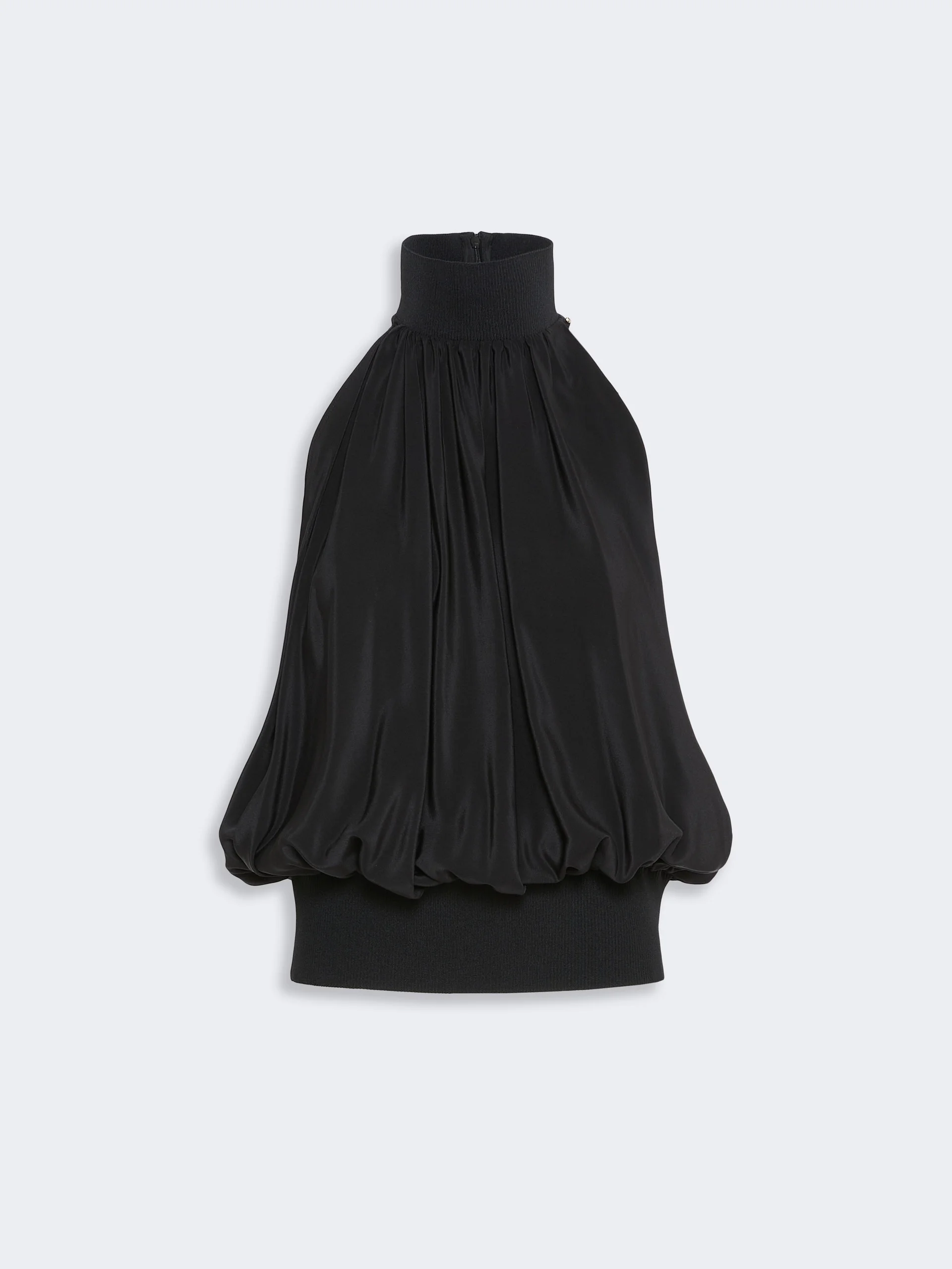 PIOVRA Sleeveless pure silk top - BLACK - 1