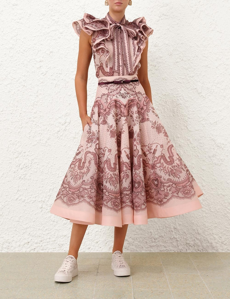 Zimmermann CRUSH FLARED MIDI SKIRT outlook