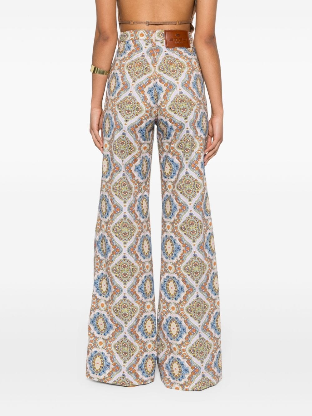mandala-print flared jeans - 4