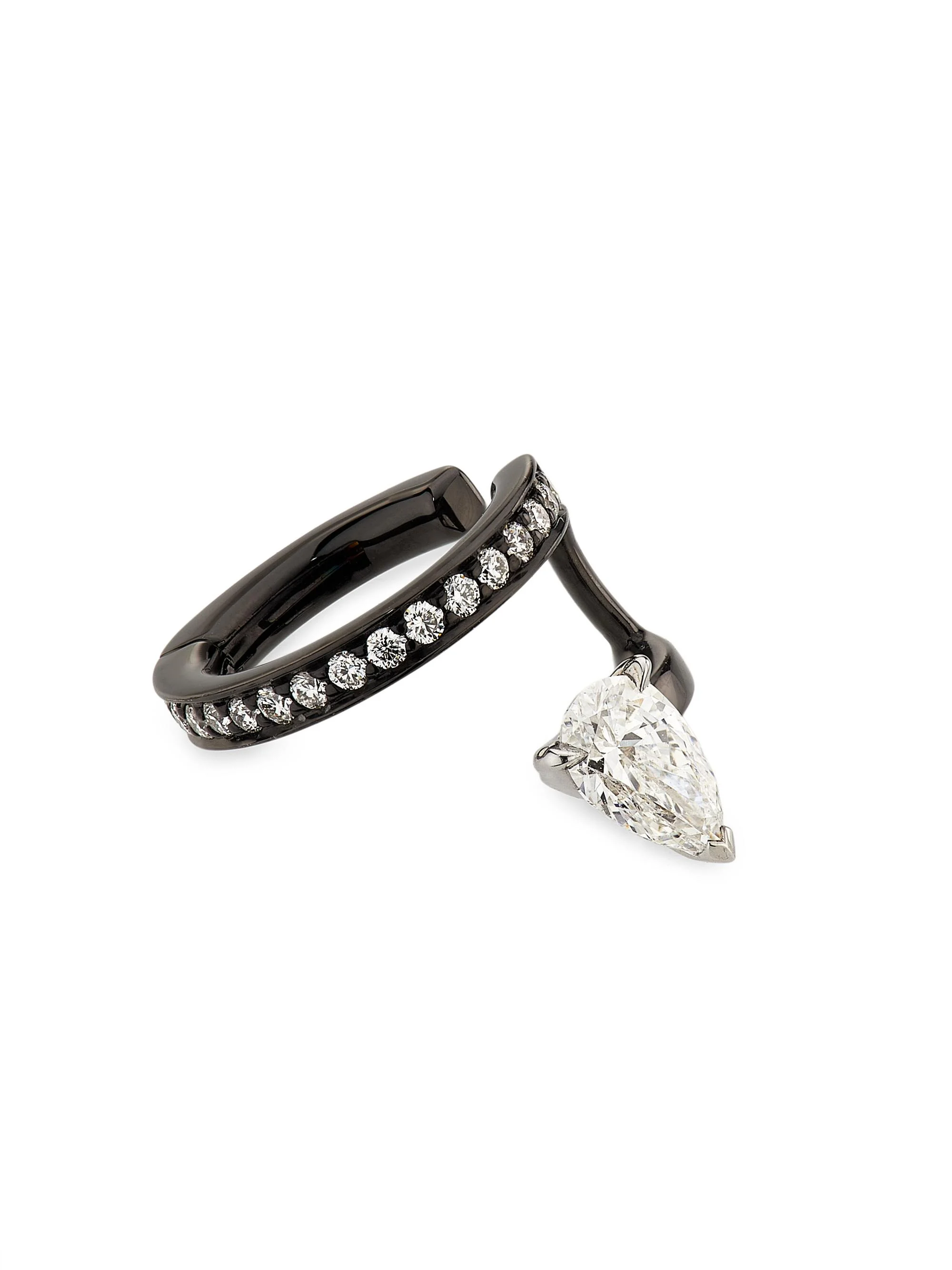 Women's Serti Sur Vide 18K Black Gold & 0.37 TCW Diamond Ear Cuff - Black - 1