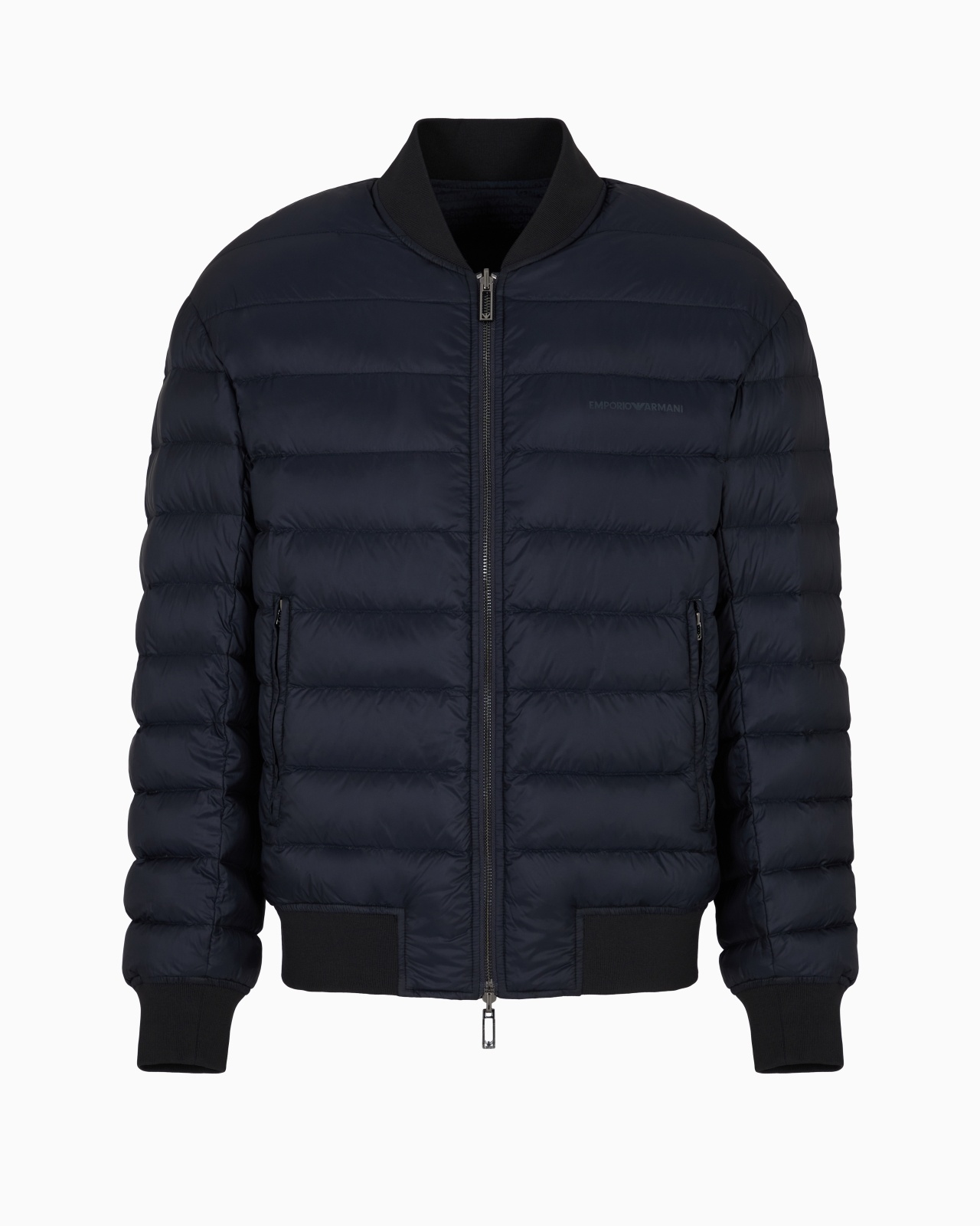 REVERSIBLE DOWN JACKET WITH A BOMBER JACKET COLLAR IN JACQUARD NYLON WITH ALL-OVER LETTERING - 5