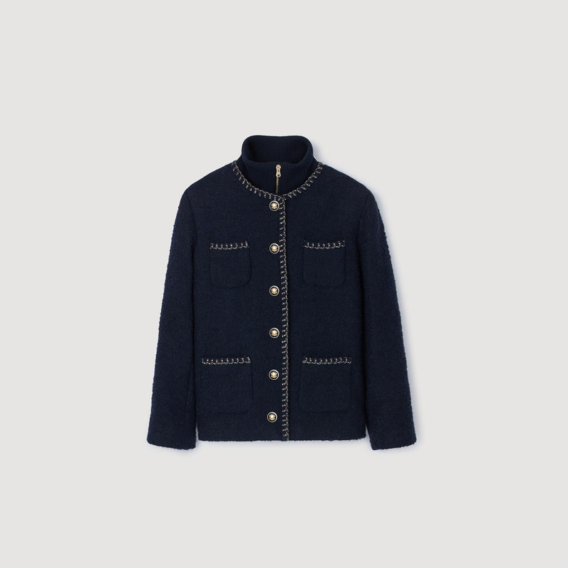 TWEED JACKET WITH REMOVABLE COLLAR 1
