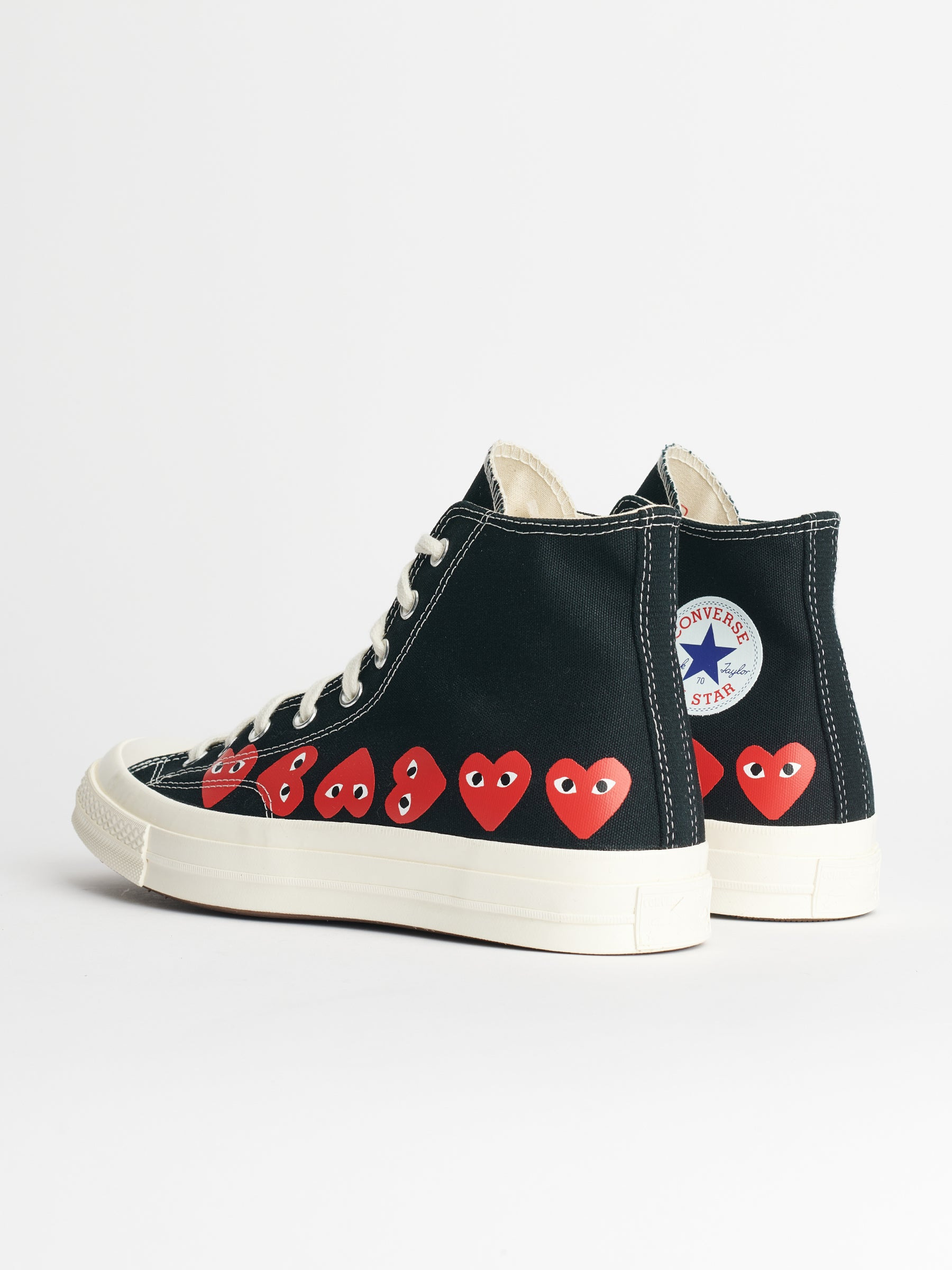 COMME DES GARÇONS PLAY X CONVERSE CHUCK 70 HI MULTI HEARTS BLACK - 4