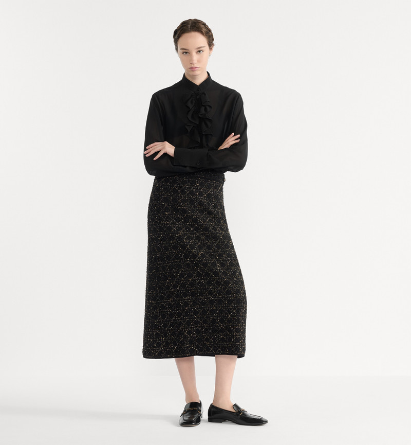 Mid-Length Macrocannage Straight Skirt 2