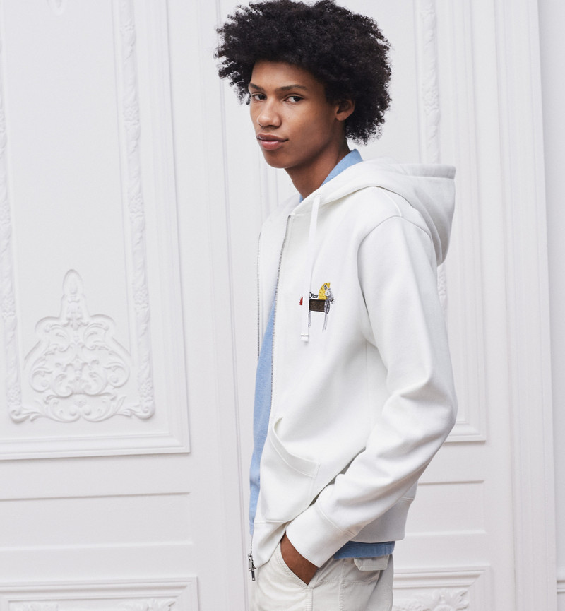 Zipped Hooded Sweatshirt with Horse Embroidery and Print, Relaxed Fit 2