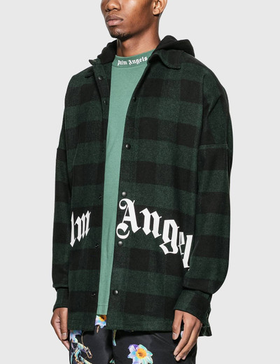 Palm Angels Hooded Logo Overshirt outlook