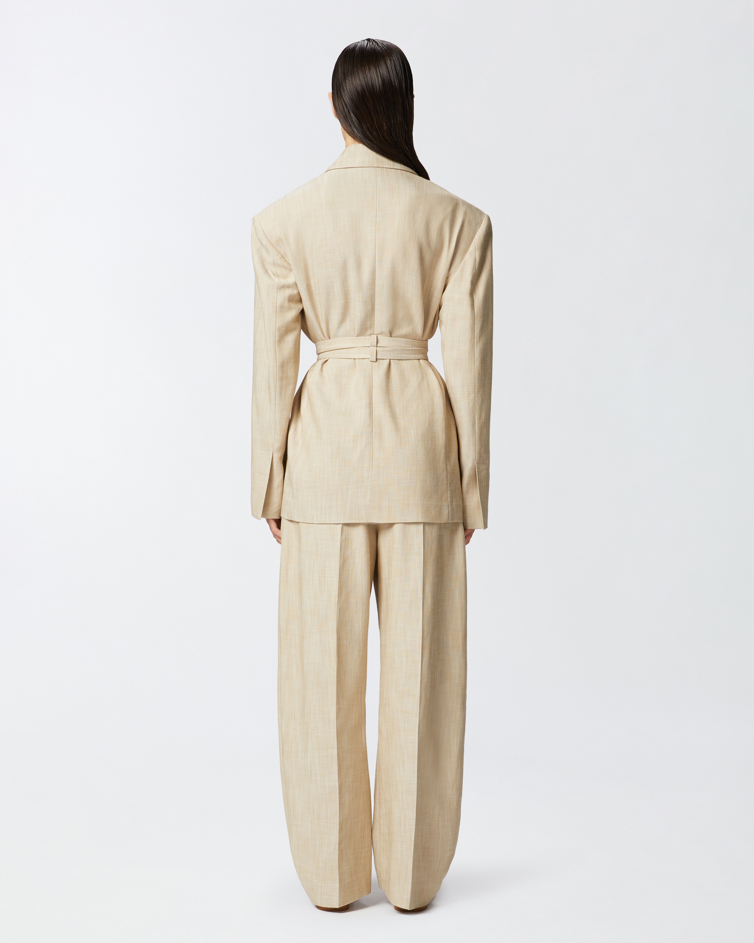 OVERSIZED TEXTURED CANVAS BLAZER - 4