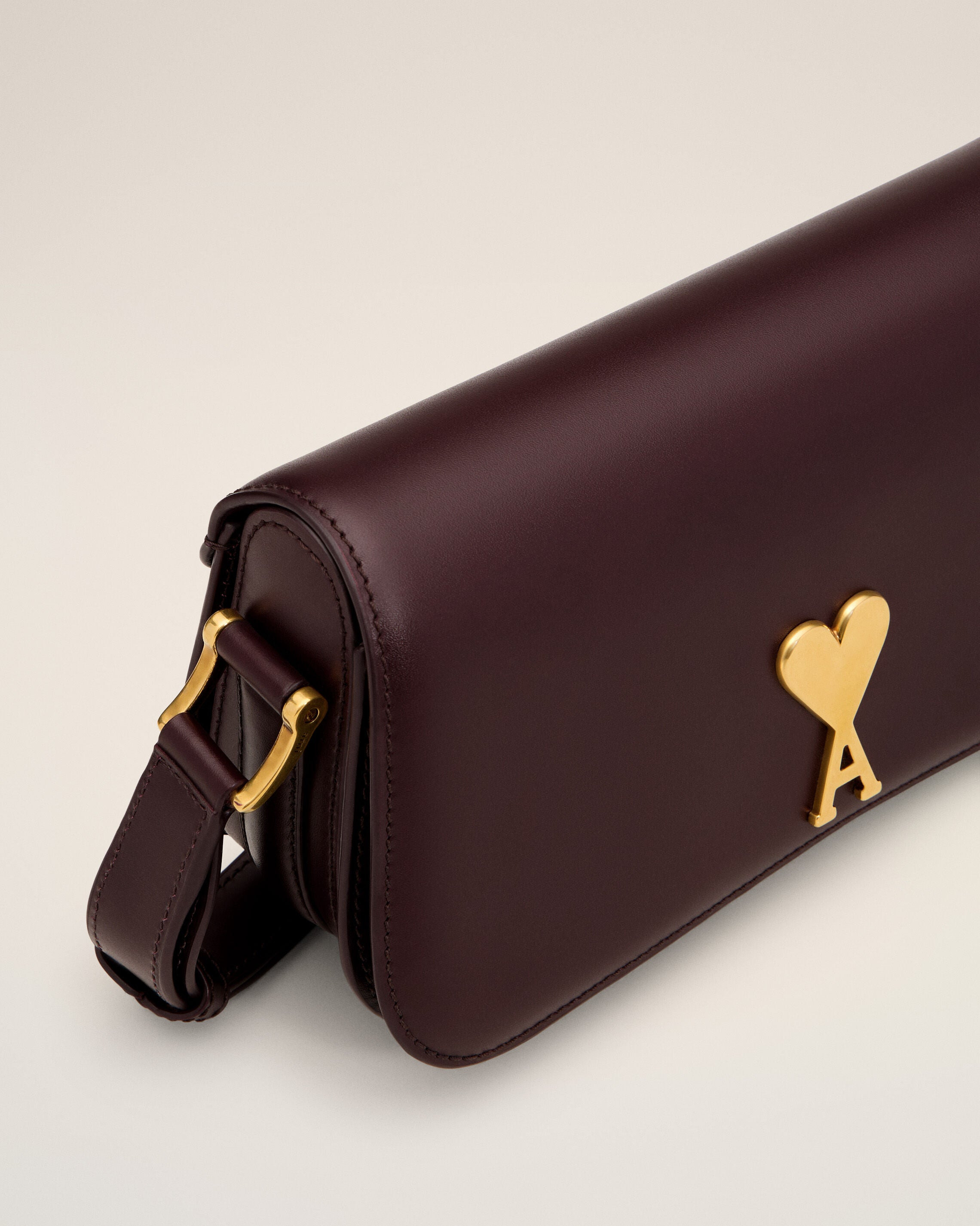 BURGUNDY LEATHER SHOULDER BAG PARIS PARIS BAG - 5