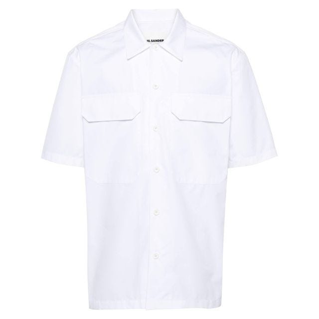 White short-sleeve cotton shirt - 1