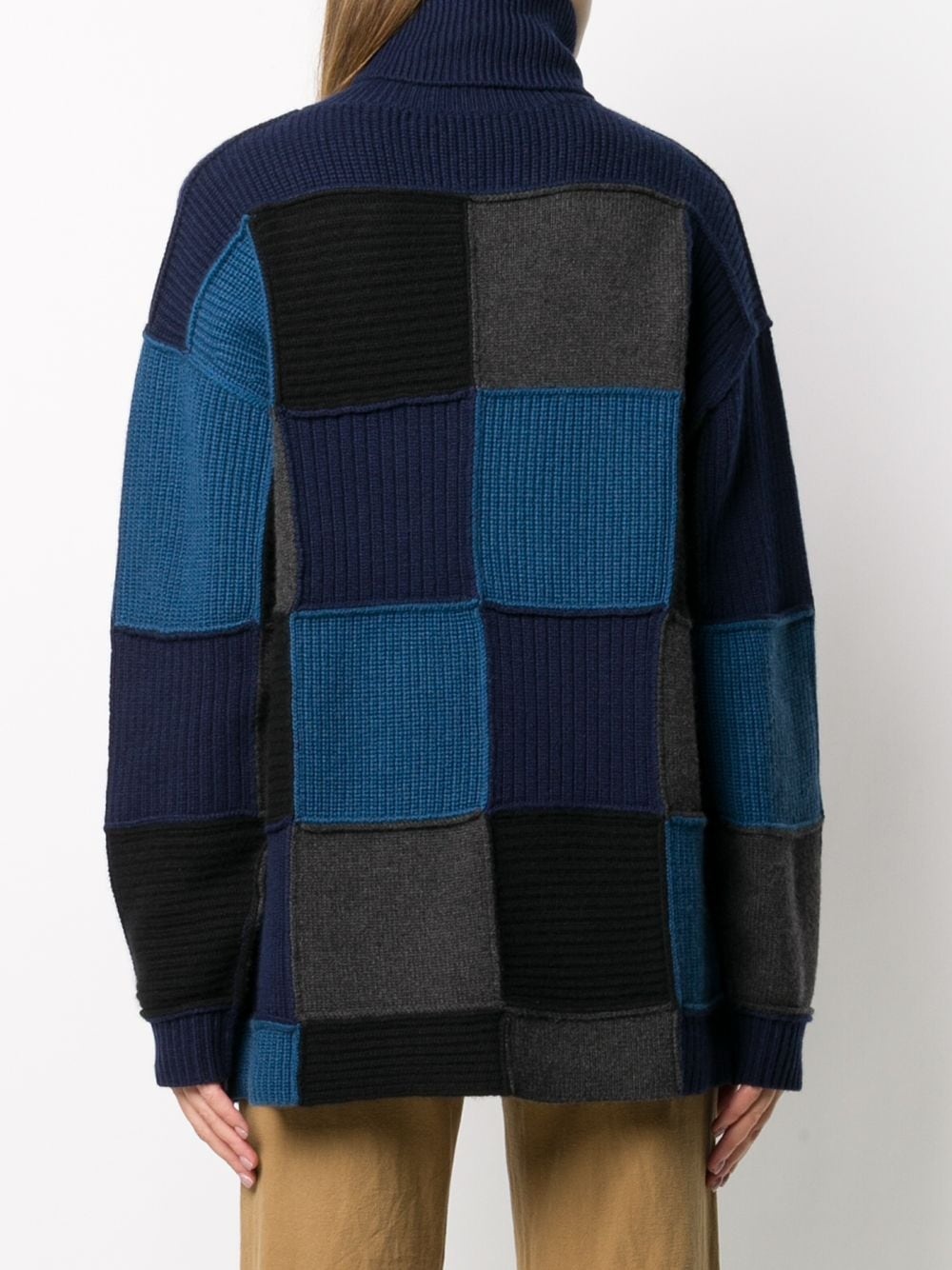 checked cashmere turtleneck jumper - 4