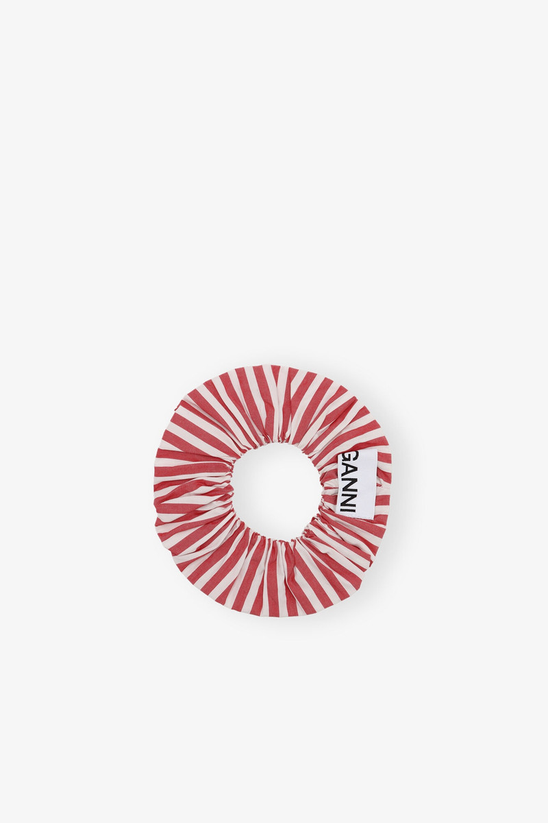 RED STRIPE COTTON SCRUNCHIE 1