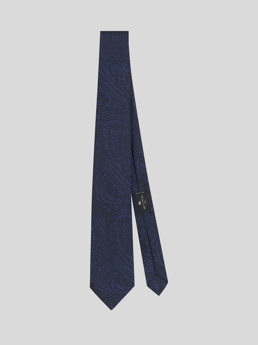 SILK TIE WITH GRAPHIC PAISLEY DESIGNS - 1