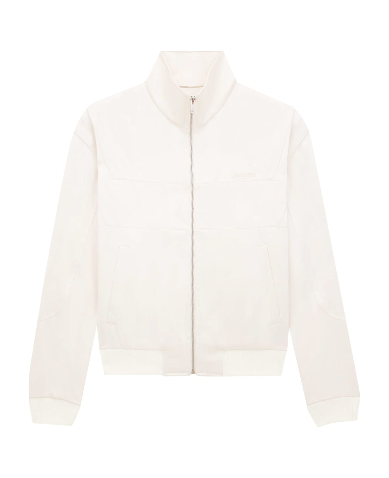 Satin Jacket With Saint Laurent Embroidery - 1