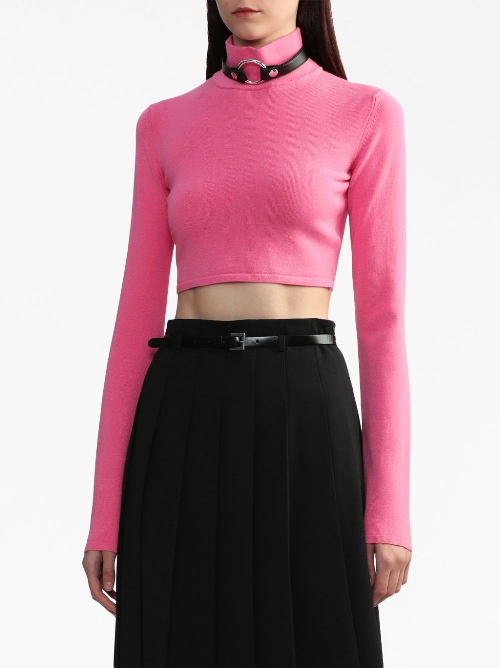 long-sleeve cropped jumper - 3