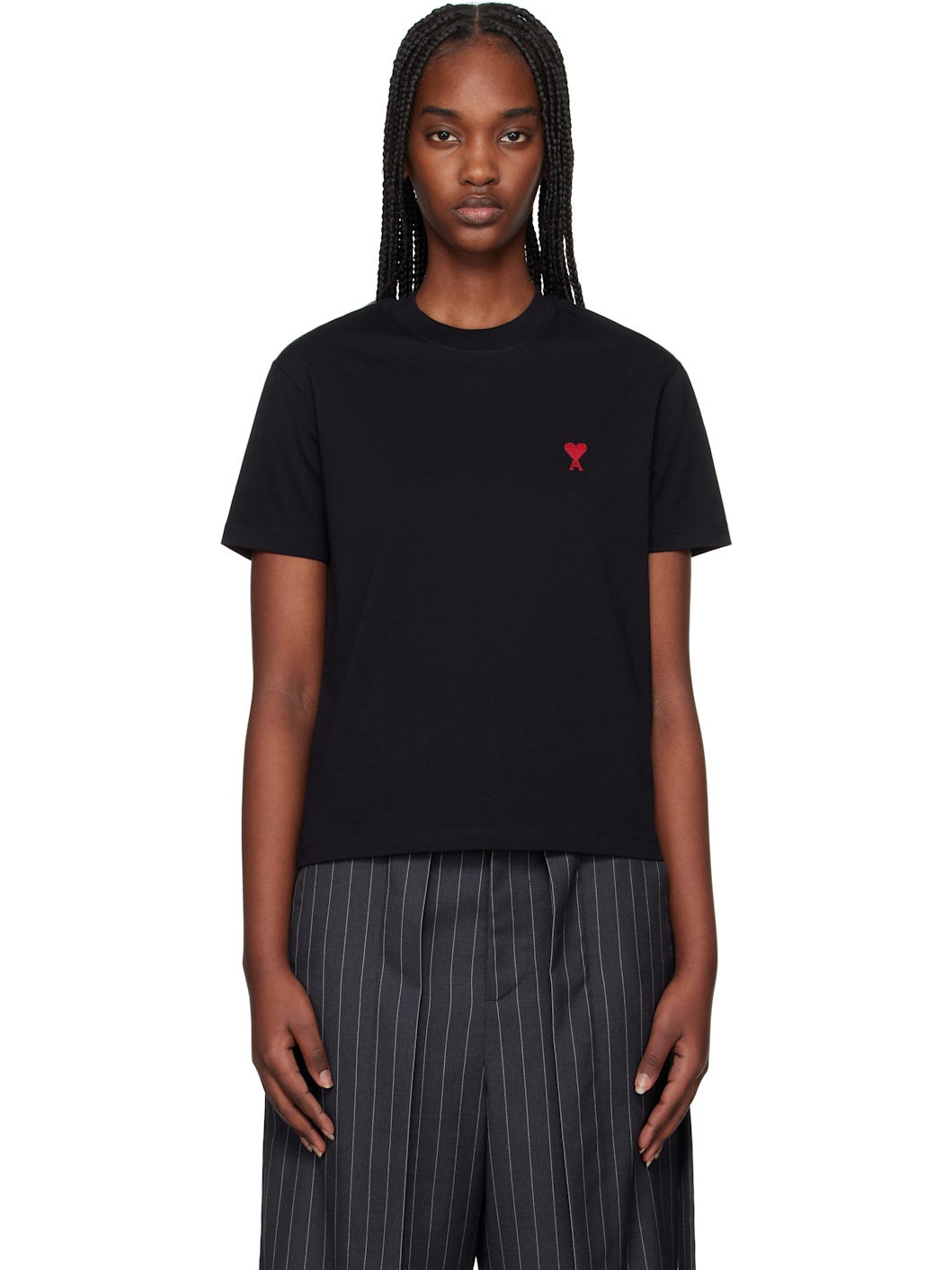 Black Organic Cotton Ami de Coeur T-shirt - 1