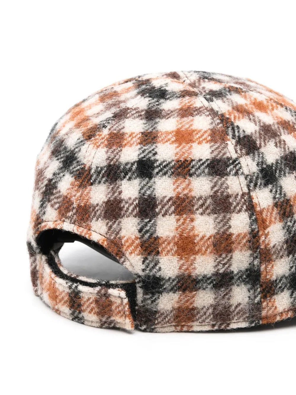 checked virgin wool cap - 2