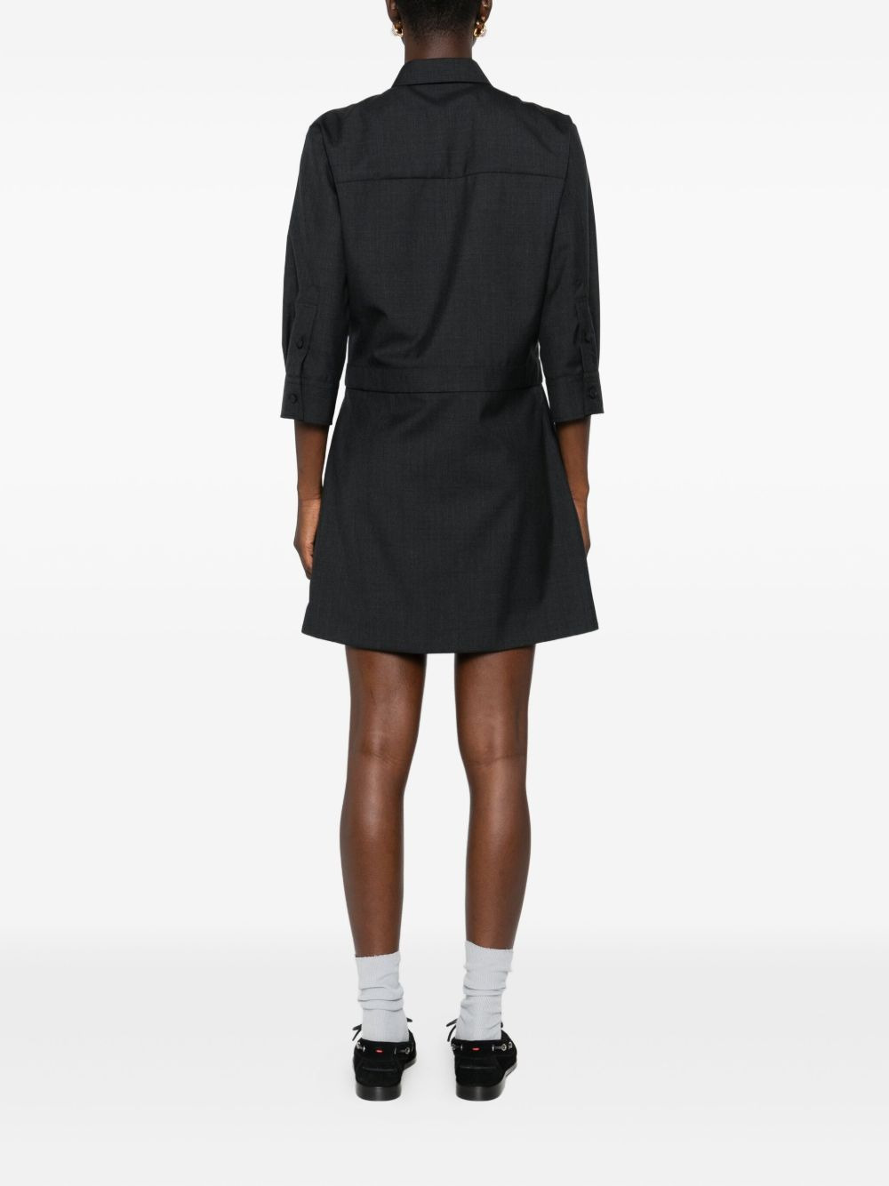 button-fastening shirt mini dress - 4