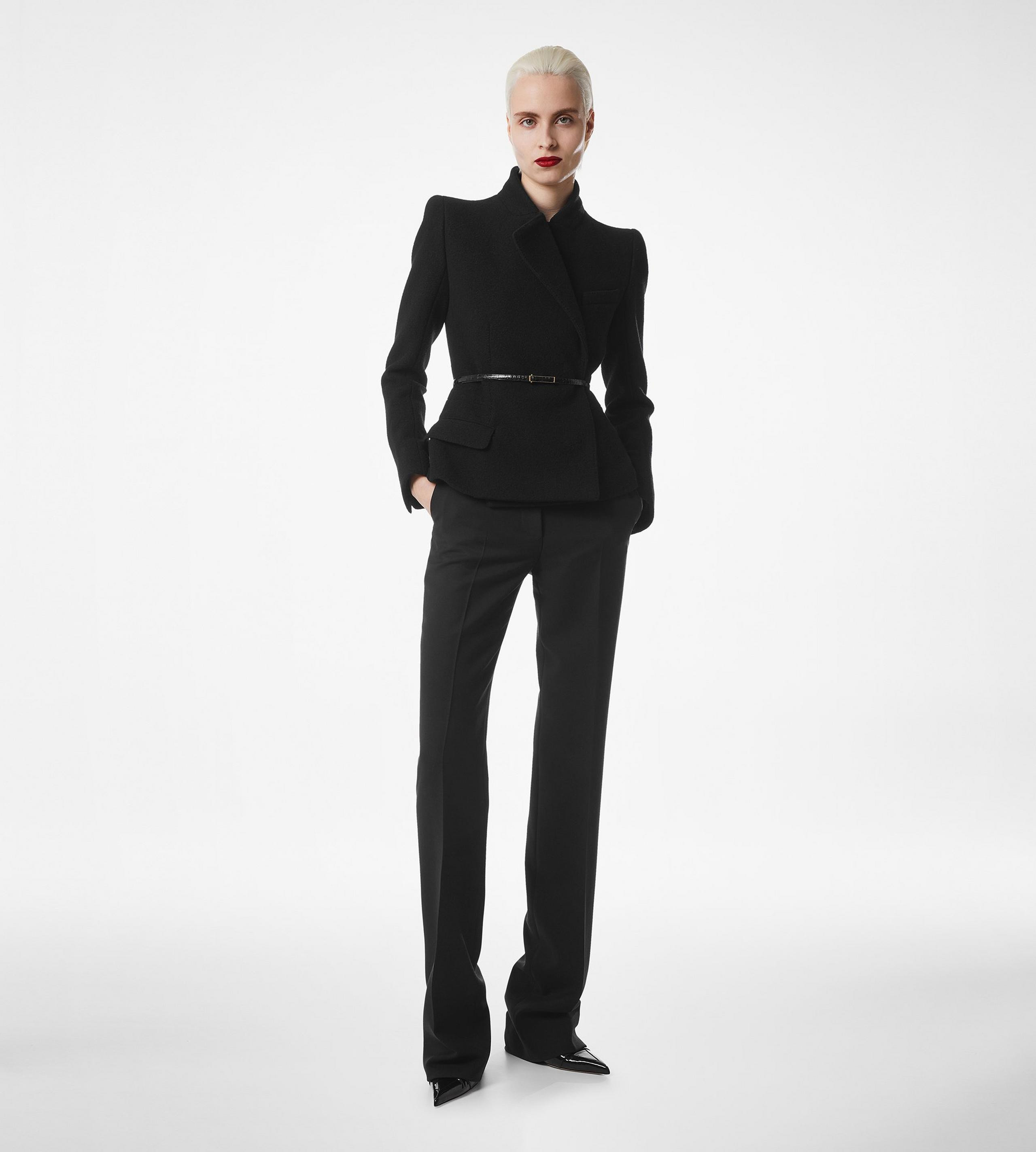 COMPACT STRETCH BOUCLE' WRAP JACKET - 5