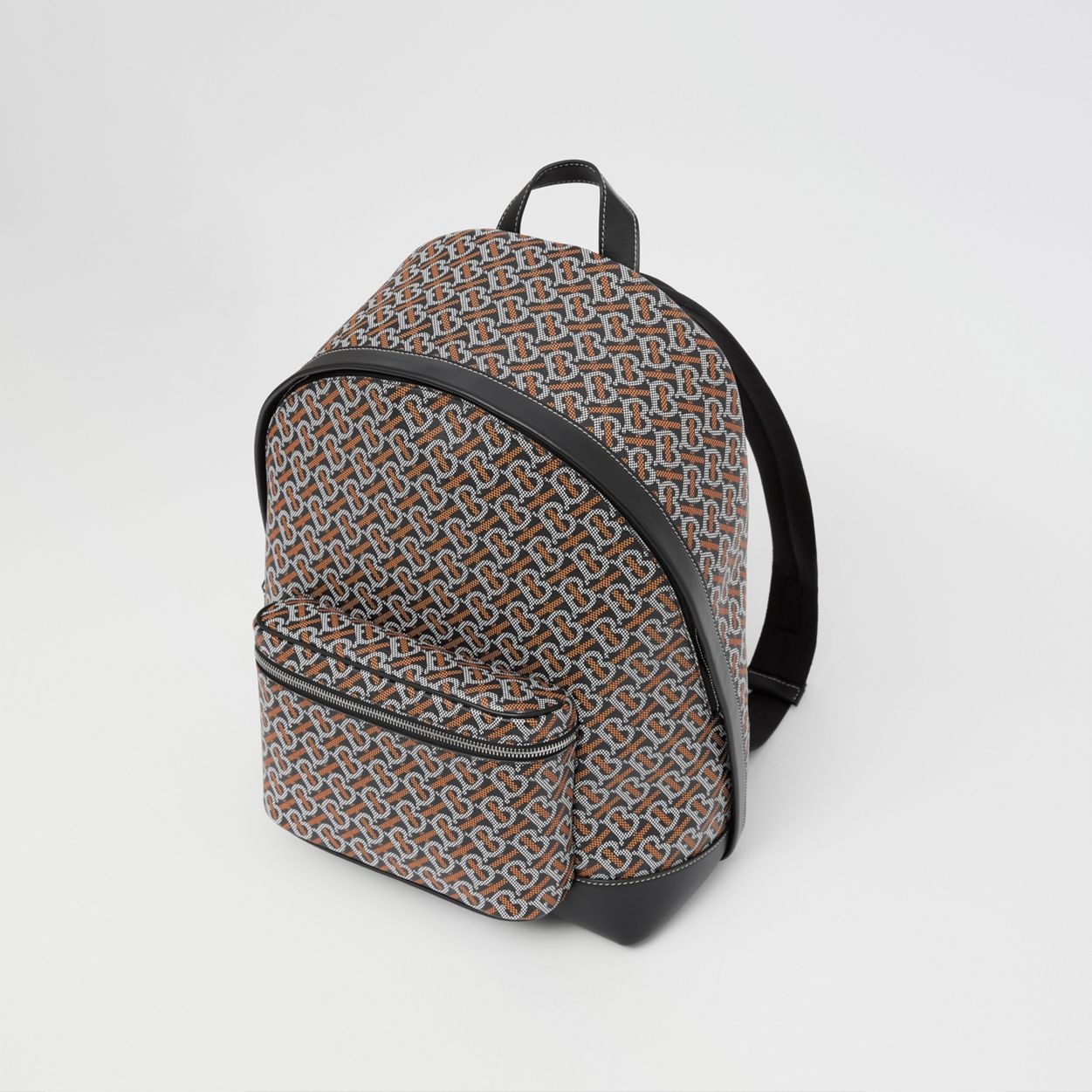 Monogram Print and Leather Backpack - 4