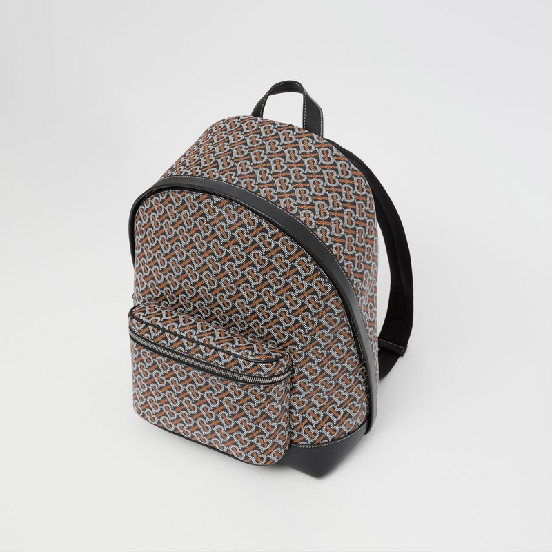 Monogram Print and Leather Backpack 4